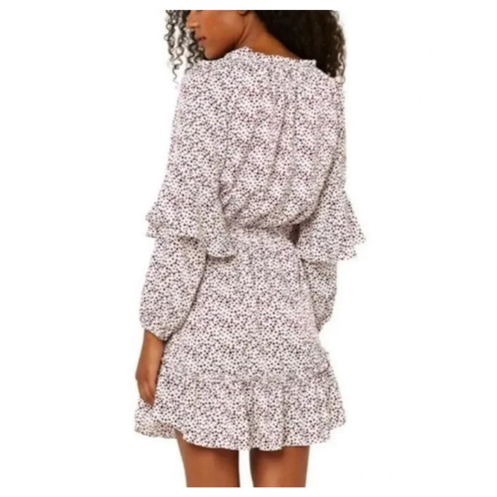 Misa Los Angeles Nehda Ruffle Dress Size Large Purple Polka Dot Boho Flirty - Picture 9 of 13